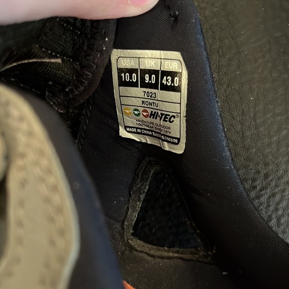 Men’s Athletic Sandals, Gray, Black, Orange, Hi-Tec, Size 10, Good Condition - Picture 5 of 7